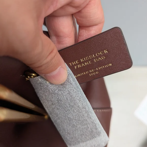 Coach Kisslock Frame Bag In Maple Brown/Large - Picture 3 of 4